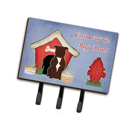 Carolines Treasures Dog House Collection Staffordshire Bull Terrier Chocolate Leash or Key Holder BB2802TH68